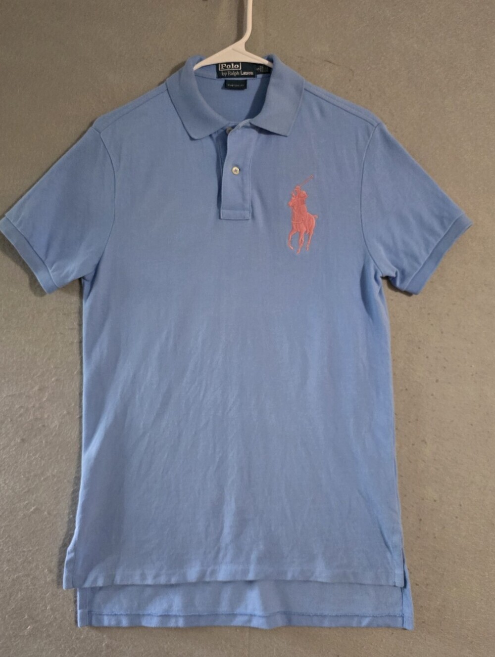 Polo Ralph Lauren Mens Light Blue Custom Fit Big Pony Polo Size Small